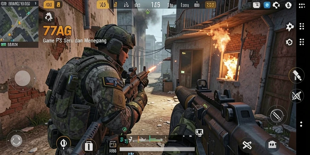 Gameplay intens 77AG dengan pertempuran seru dan strategis.