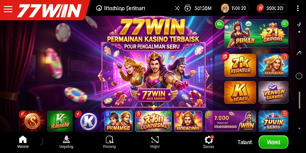 Tampilan menarik dari gameplay Kasino di 77WIN.