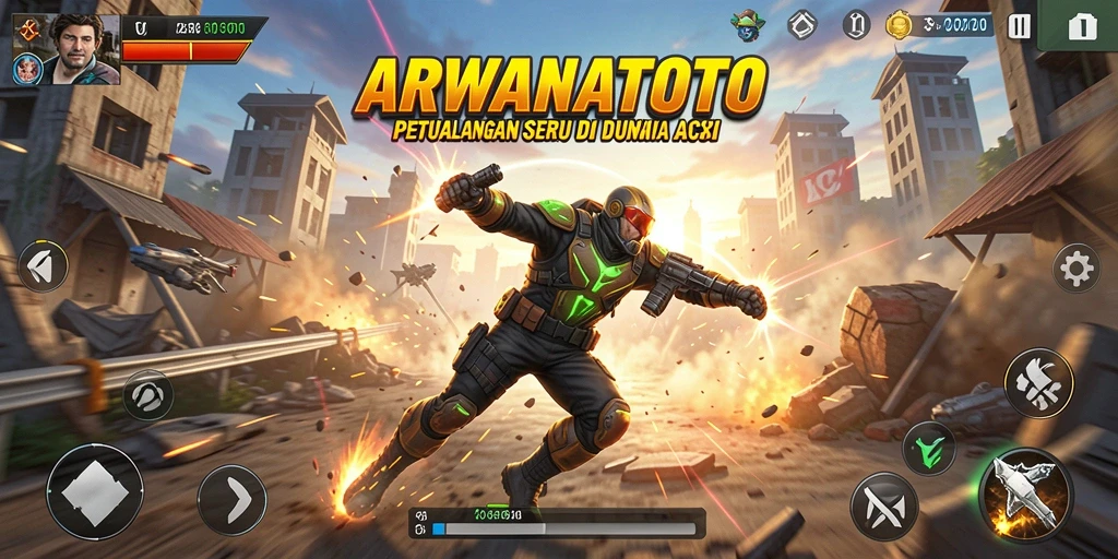 Screenshot gameplay ARWANATOTO yang menampilkan pertarungan seru.