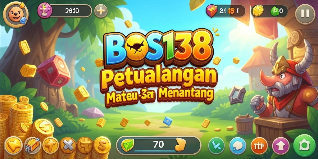 Screenshot utama BOS138 menampilkan gameplay seru dalam mencocokkan permata.