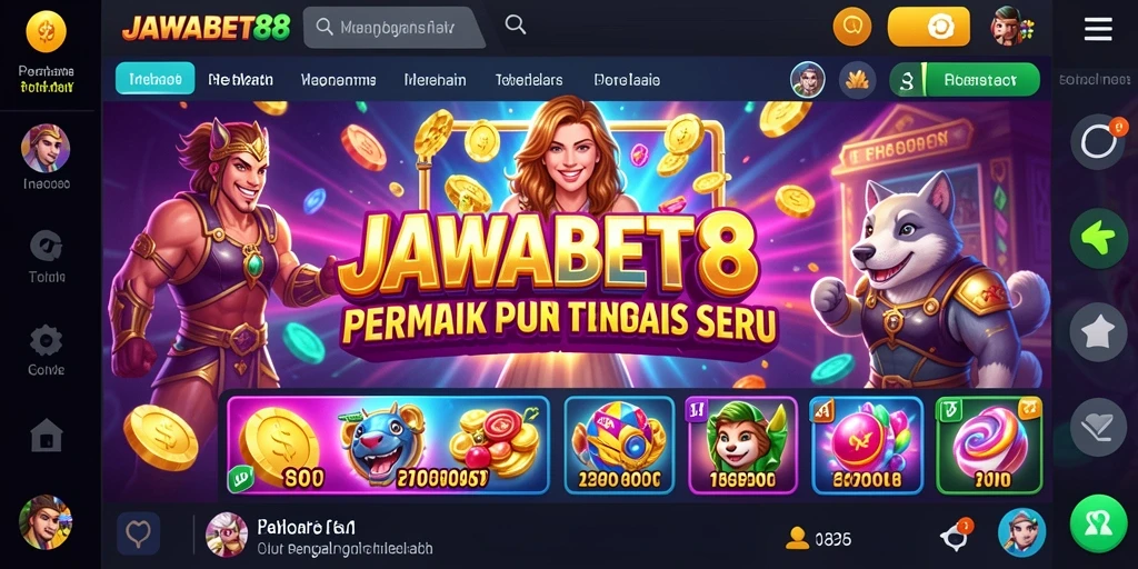 Tampilan menarik dan seru dari gameplay slot JAWABET88.