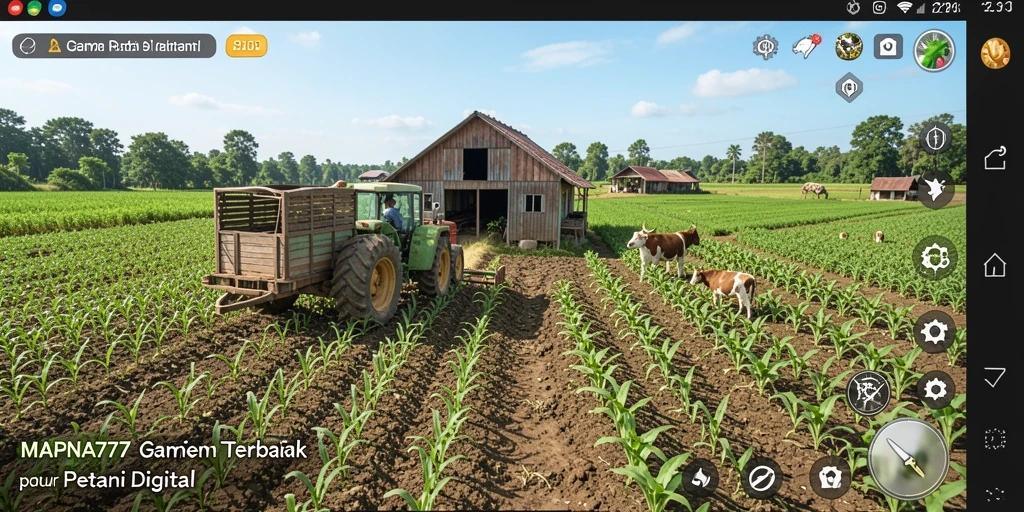 Tangkapan layar gameplay MAPNA777 menampilkan ladang penuh tanaman berwarna.