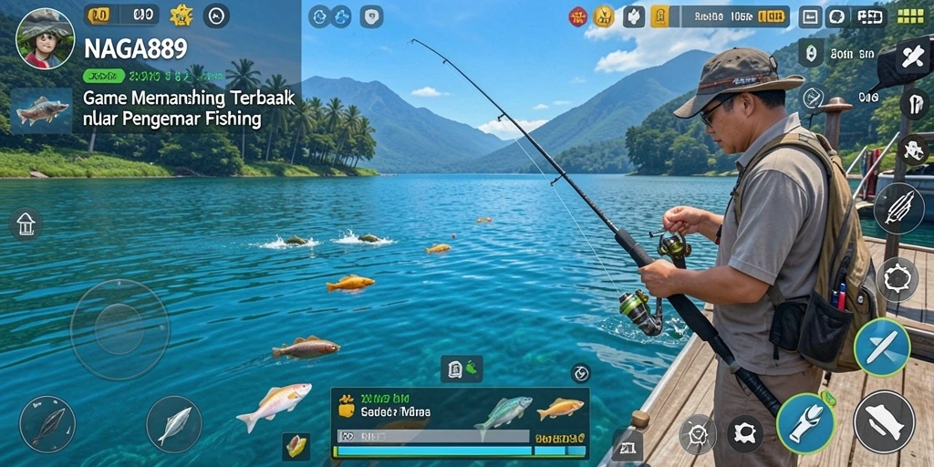Tampilan gameplay NAGA889 yang menawan saat memancing.