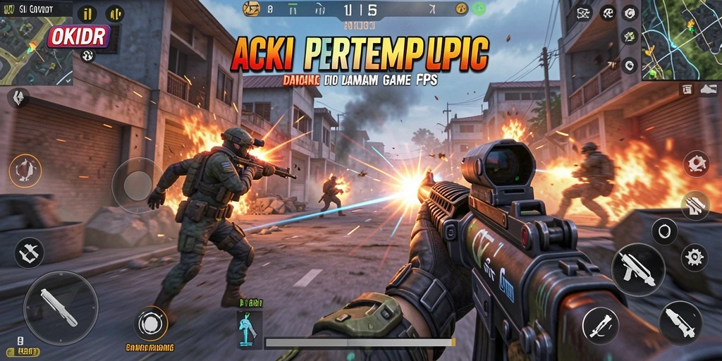 Tampilan grafis menakjubkan dalam gameplay FPS OKIDR.