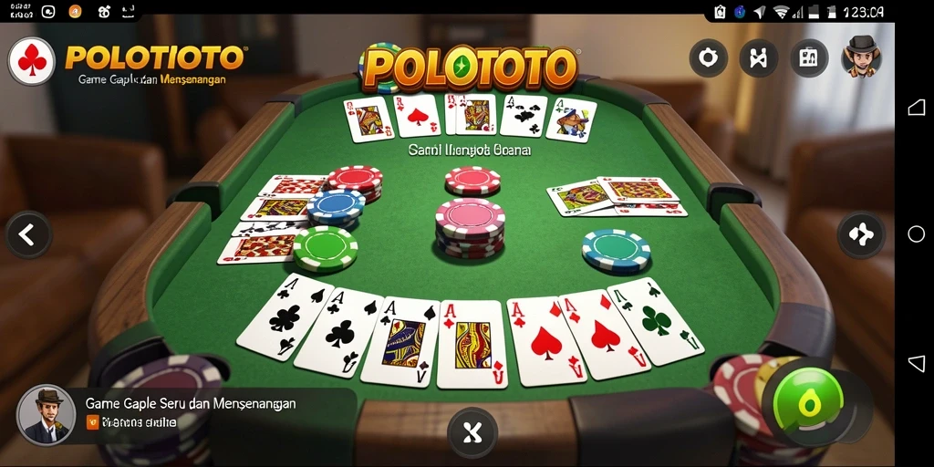 Screenshot gameplay POLOTOTO yang menampilkan serunya bermain Gaple.