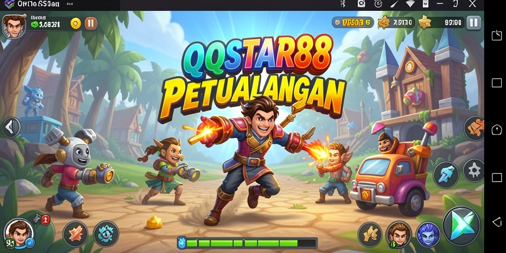 Menampilkan aksi seru dalam gameplay arcade QQSTAR88.