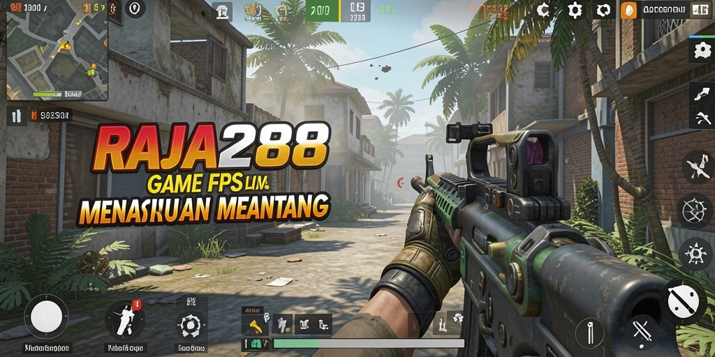 Screenshot menunjukkan aksi seru dalam permainan FPS RAJA288.