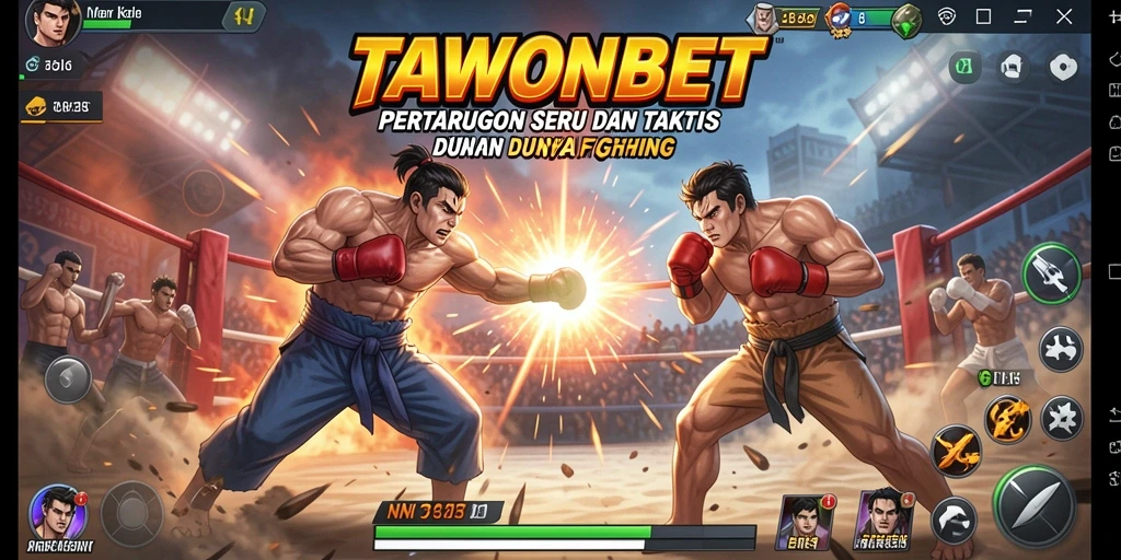 Screenshot TAWONBET menampilkan aksi bertarung yang intens dan karakter yang dinamis.