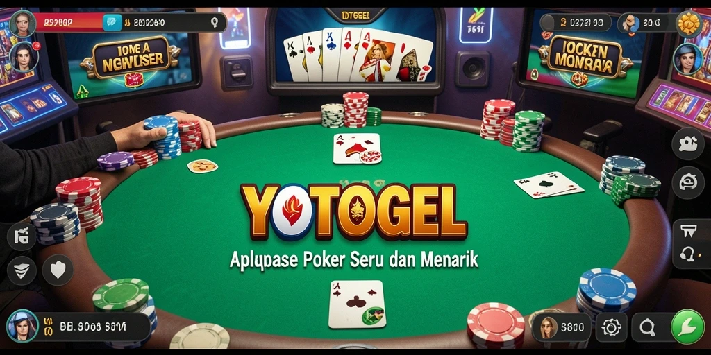 Screenshot YOTOGEL menampilkan aksi seru di meja poker.